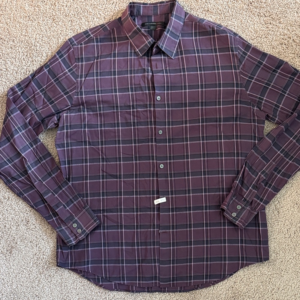 John Varvatos Men's Checkered Button Down Shirt